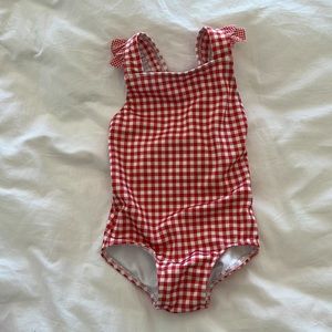 Minnow Swim Girl’s Red Gingham One Piece Swimsuit 2T